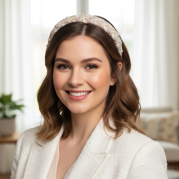 Violet & Brooks - Tweed Pearl Headband - Picture 5 of 5